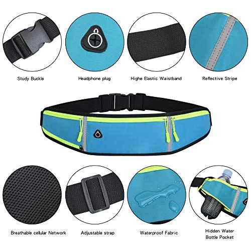 Paski do biegania torba na talię dla kobiet mężczyzn z uchwytem na butelkę wody wodoodporne torby na zderzak do biegania na świeżym powietrzu sport jazda na rowerze podróż bieganie pas biodrowy - obrazek 3
