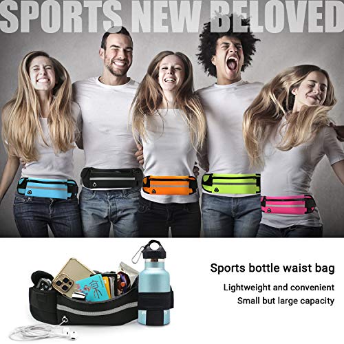 Torba na pasek torba na brzuch regulowana torebka biodrowa unisex torba sportowa kieszeń na telefon komórkowy bieganie uchwyt na butelkę pas na napoje do biegania joggingu na pasku - obrazek 2