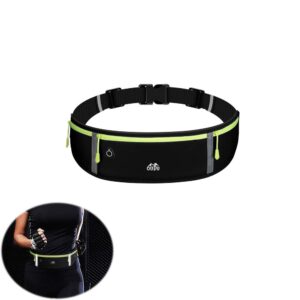 YueMing Bumbag pas do biegania wodoodporny odblaskowy 3 kieszenie zapinane na zamek błyskawiczny regulowana torba na pas na rower z gniazdem słuchawkowym do joggingu dla psa na podróż wakacje kemping wspinaczkę piesze wycieczki na zewnątrz mężczyźni kobiety