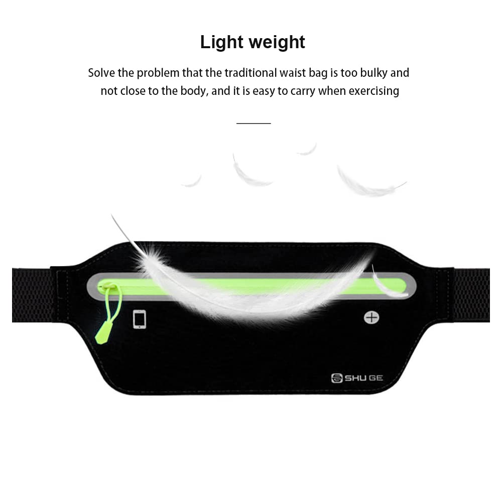 Pasek do biegania z odpornym na pot nerka z regulowanym elastycznym paskiem nerka z odblaskowym paskiem do biegania i treningów na świeżym powietrzu pasek na pieniądze Czarny Jeden rozmiar Plecak turystyczny - obrazek 6