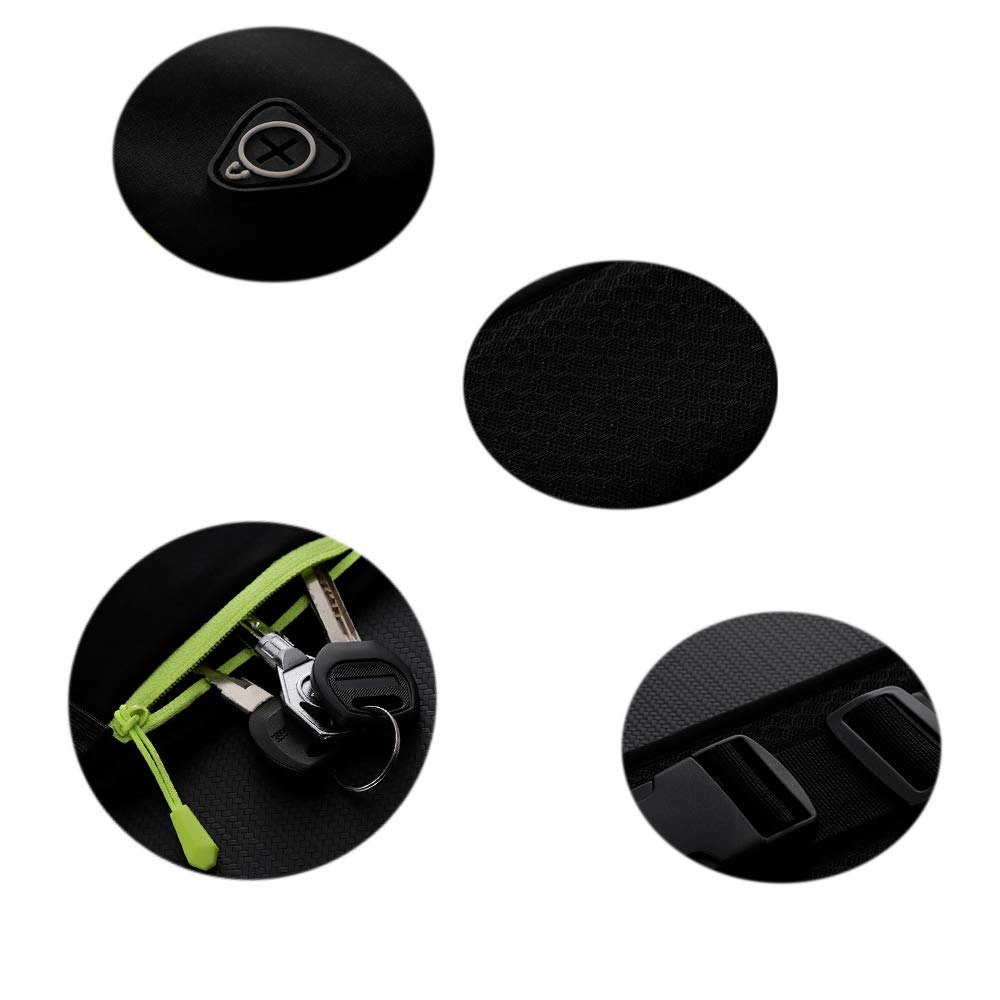 YueMing Bumbag pas do biegania wodoodporny odblaskowy 3 kieszenie zapinane na zamek błyskawiczny regulowana torba na pas na rower z gniazdem słuchawkowym do joggingu dla psa na podróż wakacje kemping wspinaczkę piesze wycieczki na zewnątrz mężczyźni kobiety - obrazek 3