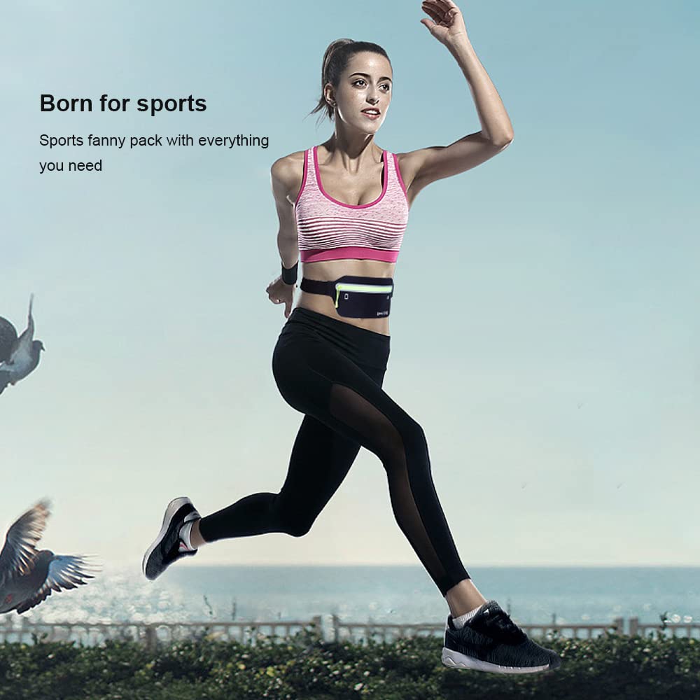 Pasek do biegania z odpornym na pot nerka z regulowanym elastycznym paskiem nerka z odblaskowym paskiem do biegania i treningów na świeżym powietrzu pasek na pieniądze Czarny Jeden rozmiar Plecak turystyczny - obrazek 8