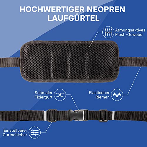 EVEREST FITNESS Pas Do Biegania - Pas z Uchwytem Na Telefon i Pieniądze - Z Odblaskowymi Paskami Zwiększającymi Widoczność W Ciemności - Pasy z Kieszeniami Dla Kobiet i Mężczyzn - obrazek 7