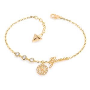 Bransoletka ratująca Miniatura UBB79042-S z pozłacaną zawieszką ze stali szlachetnej i logo Swarovski - elegancka biżuteria z elementem ratowniczym