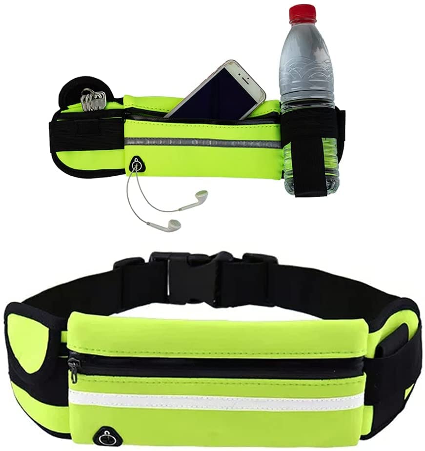 Torba sportowaTorba do biegania Lekka i wodoodporna torba z uchwytem na butelkędo treningu na siłownię Jogging (fluorescent green) Fluorescencyjny zielony 36*9.7*0.5cm