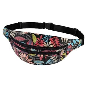 RYACO Torba na brzuch torba na pasek dla kobiet i mężczyzn torba na telefon komórkowy torba podróżna torba na wędrówki wodoszczelna torba biodrowa pasek do biegania podróży uprawiania sportu i wszystkich aktywności na świeżym powietrzu Kolorowy liść 17.7 "Länge x 4.7" Tiefe x 6.3 "Höhe