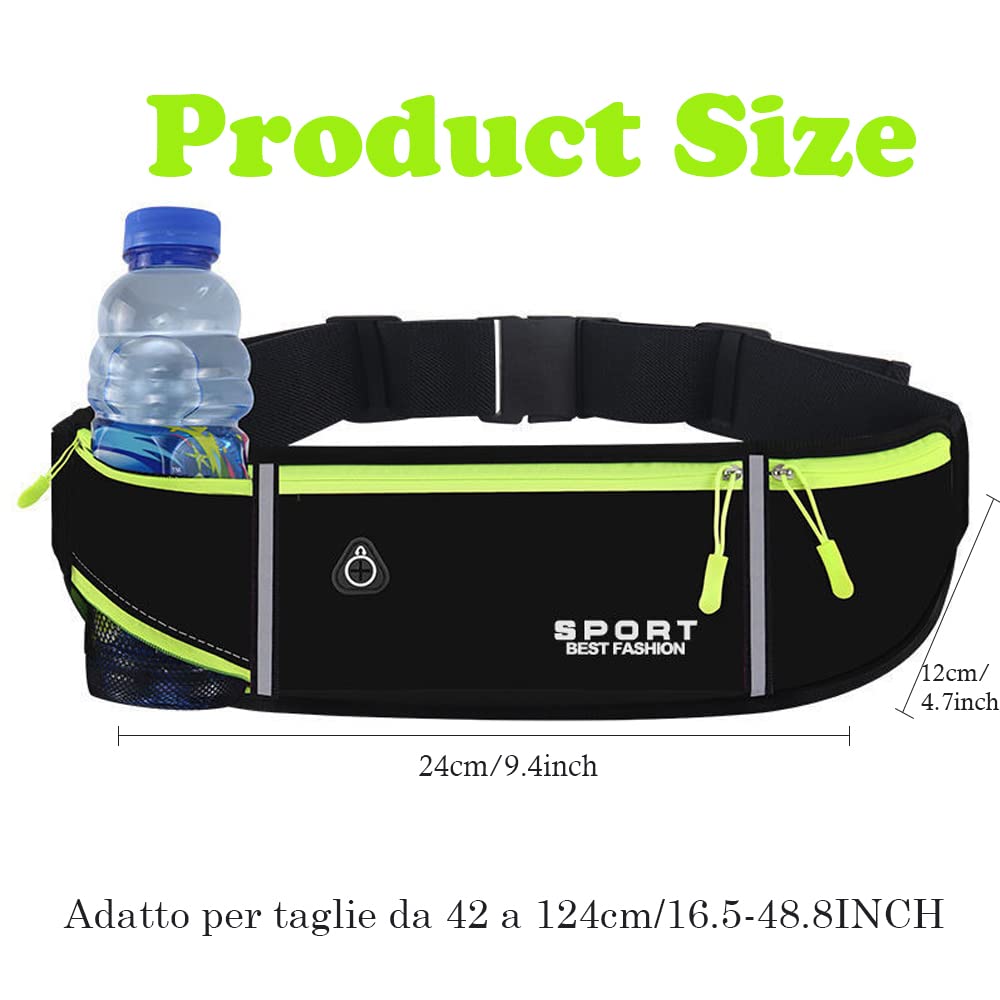 Pasek do biegania na telefon komórkowy wodoszczelna sportowa torba biodrowa ultralekka torba na brzuch z regulowaną taśmą gumową do biegania fitnessu czarny (1) - obrazek 7