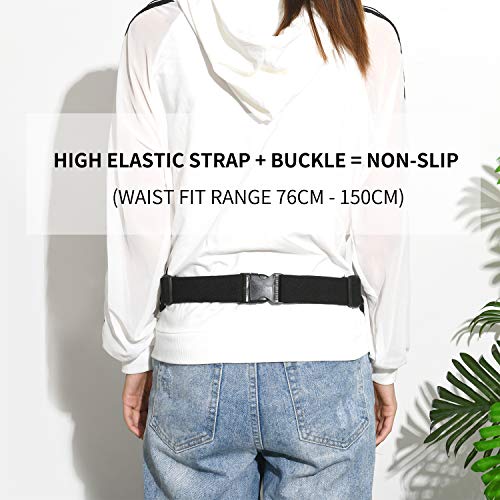 Pasek do biegania elastyczny pas biodrowy z paskami odblaskowymi torba na pas do joggingu 3 oddzielne kieszenie otwór na słuchawki do ćwiczeń na siłowni w podróży i na świeżym powietrzu - obrazek 2