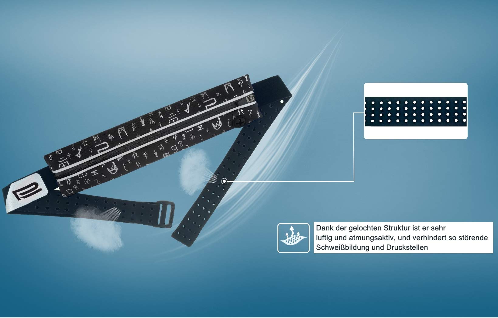 Prosske nowoczesny pasek do biegania GT1 torba na pasek torba na talię smartfon klucz bieganie fitness podróż szary - obrazek 2