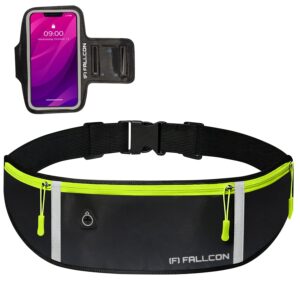 Sportowa opaska do biegania dla mężczyzn i kobiet - Pas sportowy do biegania Akcesoria - Wodoodporny z odblaskowymi paskami dla telefonów komórkowych 65 cala uniwersalna. czarny