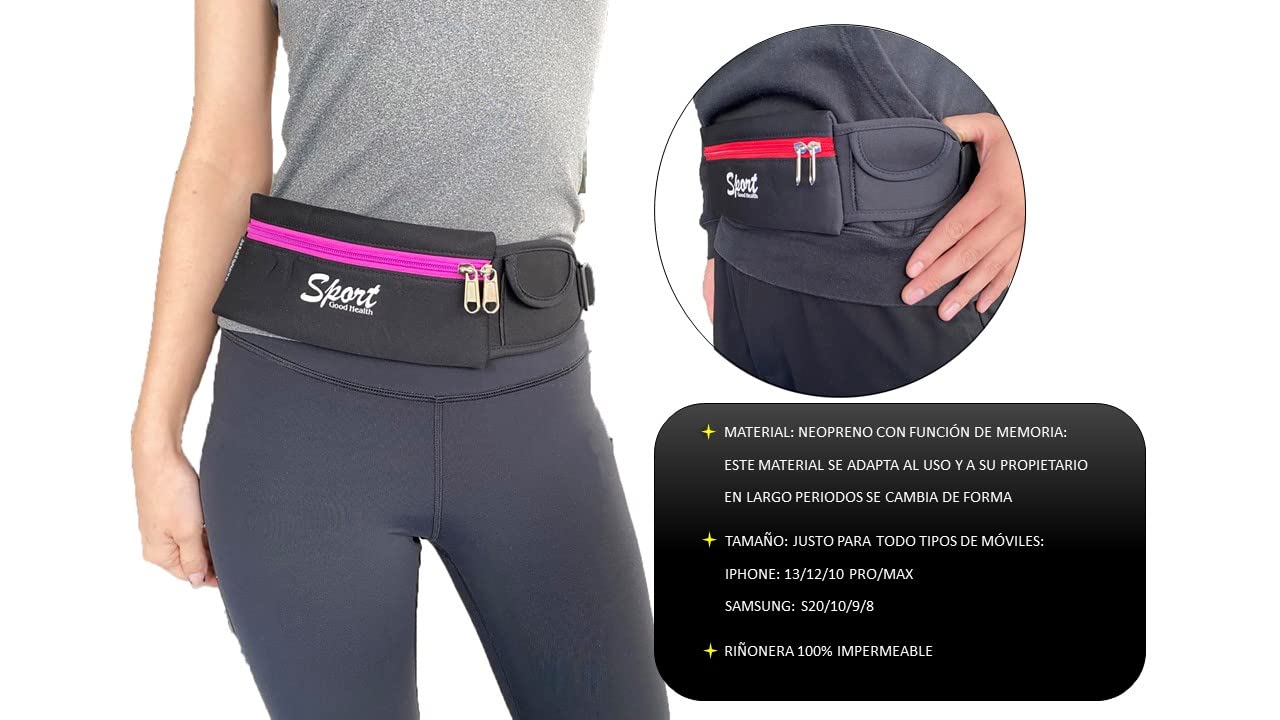 ALEXANDER MILANO - Sportowa taśma męska Neoprenowy pas biegający kobiety Wodoodporny Unisex Regulowany pasek Elastics dla iPhone 13/12/Pro/ProMax/XR/XS/X/8 Samsung S20/10/S9/S8 niebieski 39*10 - obrazek 2