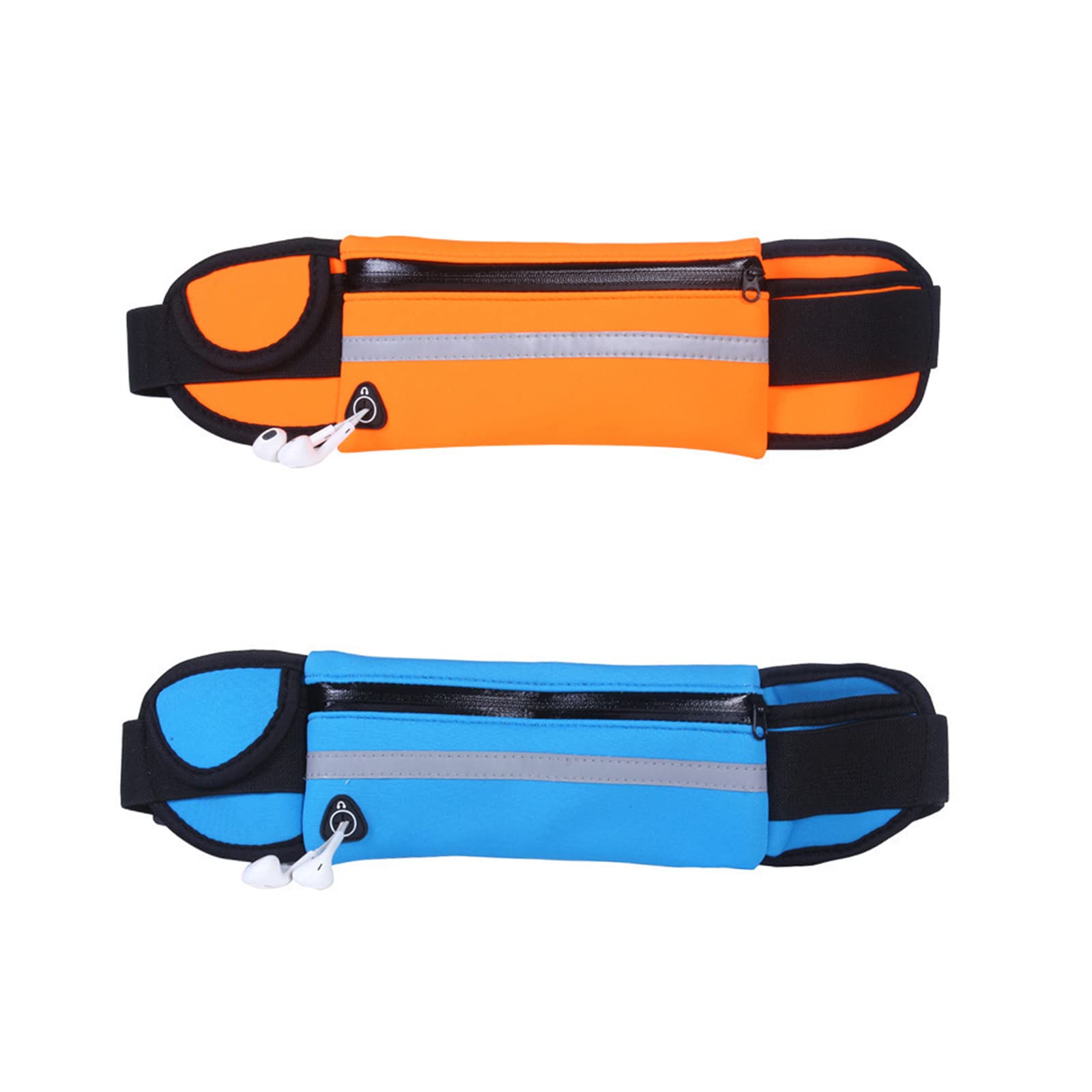 Pasek do biegania na telefon komórkowy damski męski regulowany pasek do biegania z zamkiem błyskawicznym oddychający do joggingu fitnessu jazdy na rowerze podróży i aktywności na świeżym powietrzu (niebieski i pomarańczowy) niebieski i pomarańczowy.