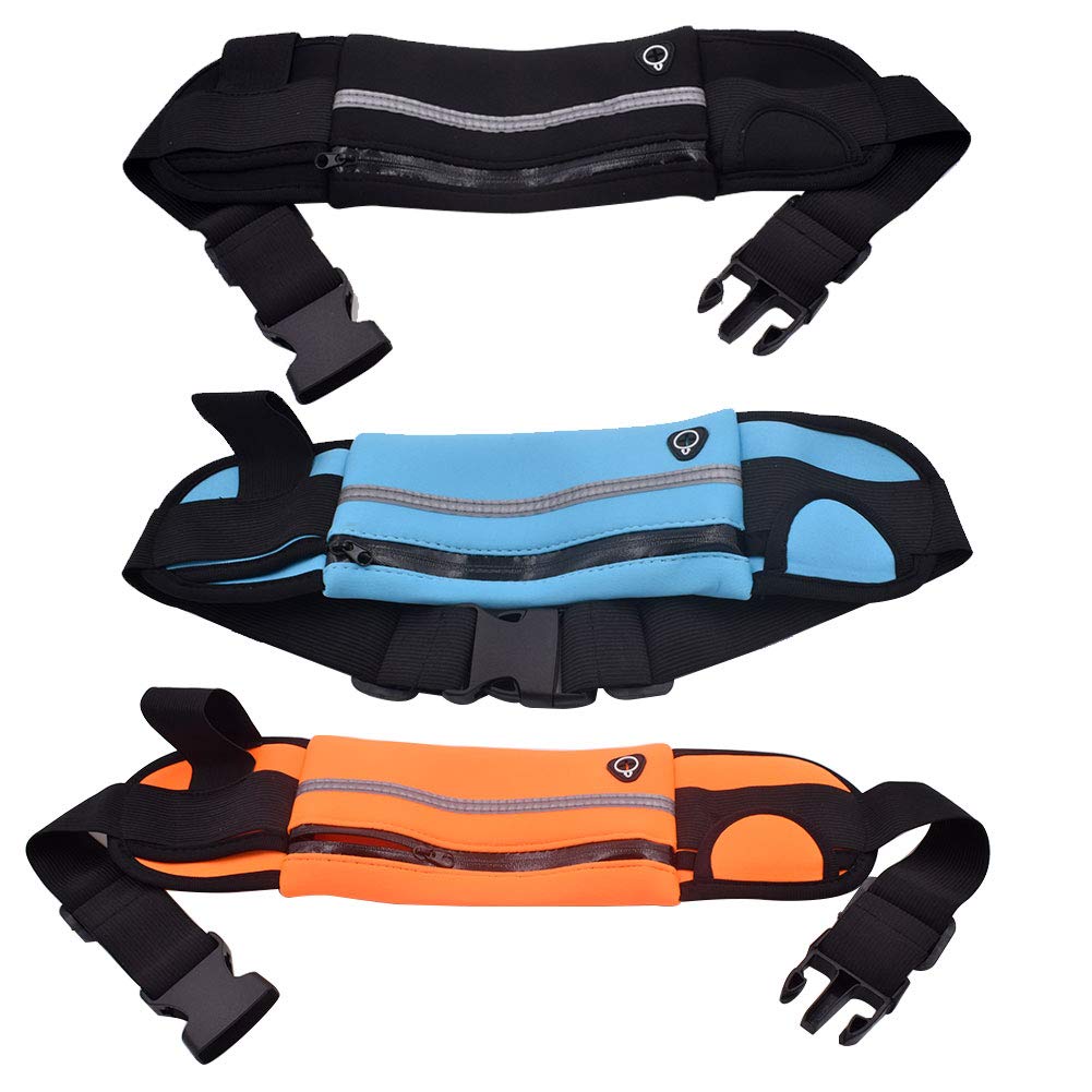3 szt. pasek do biegania o dużej pojemności wodoodporny zestaw talii do przenoszenia telefonów do 65 cala z regulowanym elastycznym paskiem dla kobiet mężczyzn na siłownię treningi ćwiczenia kolarstwo spacery podróż