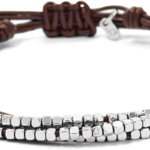 Elegancka bransoletka Fossil JA6379040 - 19 cm, kolor brązowy/srebrny