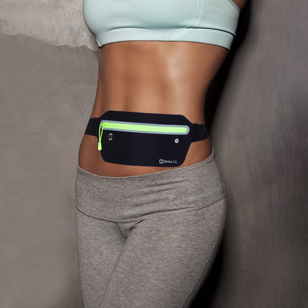 Pasek do biegania z odpornym na pot nerka z regulowanym elastycznym paskiem nerka z odblaskowym paskiem do biegania i treningów na świeżym powietrzu pasek na pieniądze Czarny Jeden rozmiar Plecak turystyczny - obrazek 3