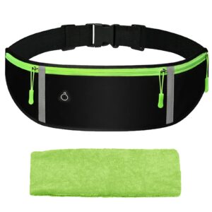 Sportowa torba na pasek pasek do biegania na telefon komórkowy torba biodrowa wodoszczelna saszetka na brzuch dla kobiet i mężczyzn do biegania jazdy na rowerze podróży i aktywności na świeżym powietrzu ( czarny