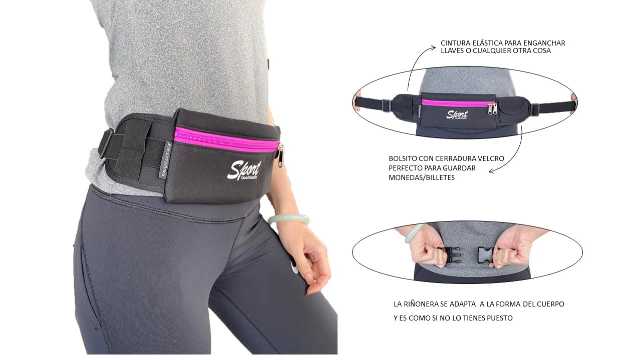 ALEXANDER MILANO - Sportowa taśma męska Neoprenowy pas biegający kobiety Wodoodporny Unisex Regulowany pasek Elastics dla iPhone 13/12/Pro/ProMax/XR/XS/X/8 Samsung S20/10/S9/S8 niebieski 39*10 - obrazek 3