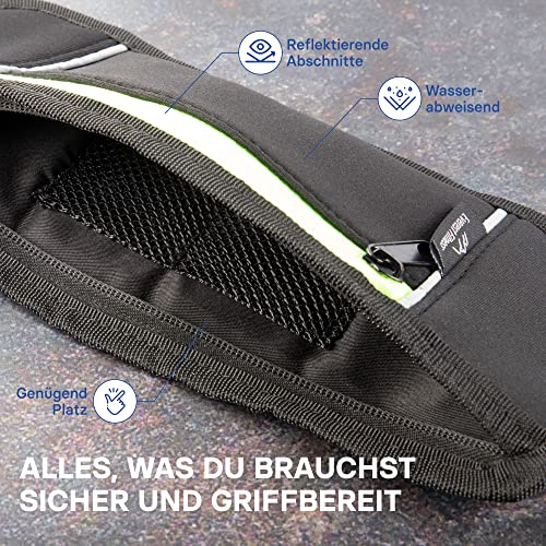 EVEREST FITNESS Pas Do Biegania - Pas z Uchwytem Na Telefon i Pieniądze - Z Odblaskowymi Paskami Zwiększającymi Widoczność W Ciemności - Pasy z Kieszeniami Dla Kobiet i Mężczyzn - obrazek 5