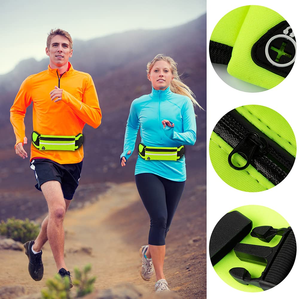 Torba sportowaTorba do biegania Lekka i wodoodporna torba z uchwytem na butelkędo treningu na siłownię Jogging (fluorescent green) Fluorescencyjny zielony 36*9.7*0.5cm - obrazek 6