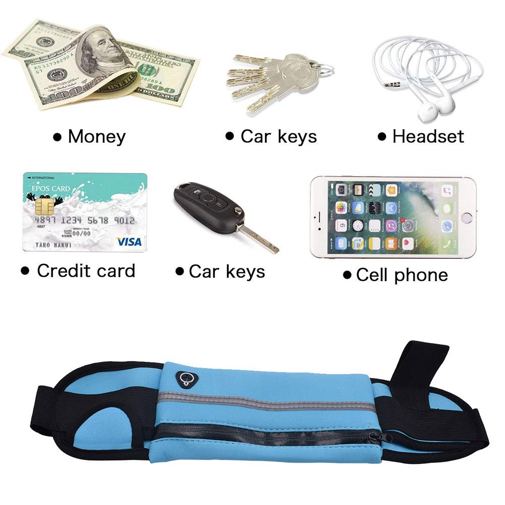 3 szt. pasek do biegania o dużej pojemności wodoodporny zestaw talii do przenoszenia telefonów do 65 cala z regulowanym elastycznym paskiem dla kobiet mężczyzn na siłownię treningi ćwiczenia kolarstwo spacery podróż - obrazek 3
