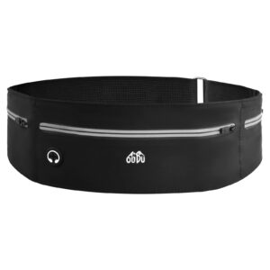 Sportowa saszetka biodrowa do biegania sportowa torba do biegania regulowana torba do biegania z zamkiem błyskawicznym na fitness do uprawiania sportu w podróży i na świeżym powietrzu 80-110 cm czarny Sportowa torba biodrowa