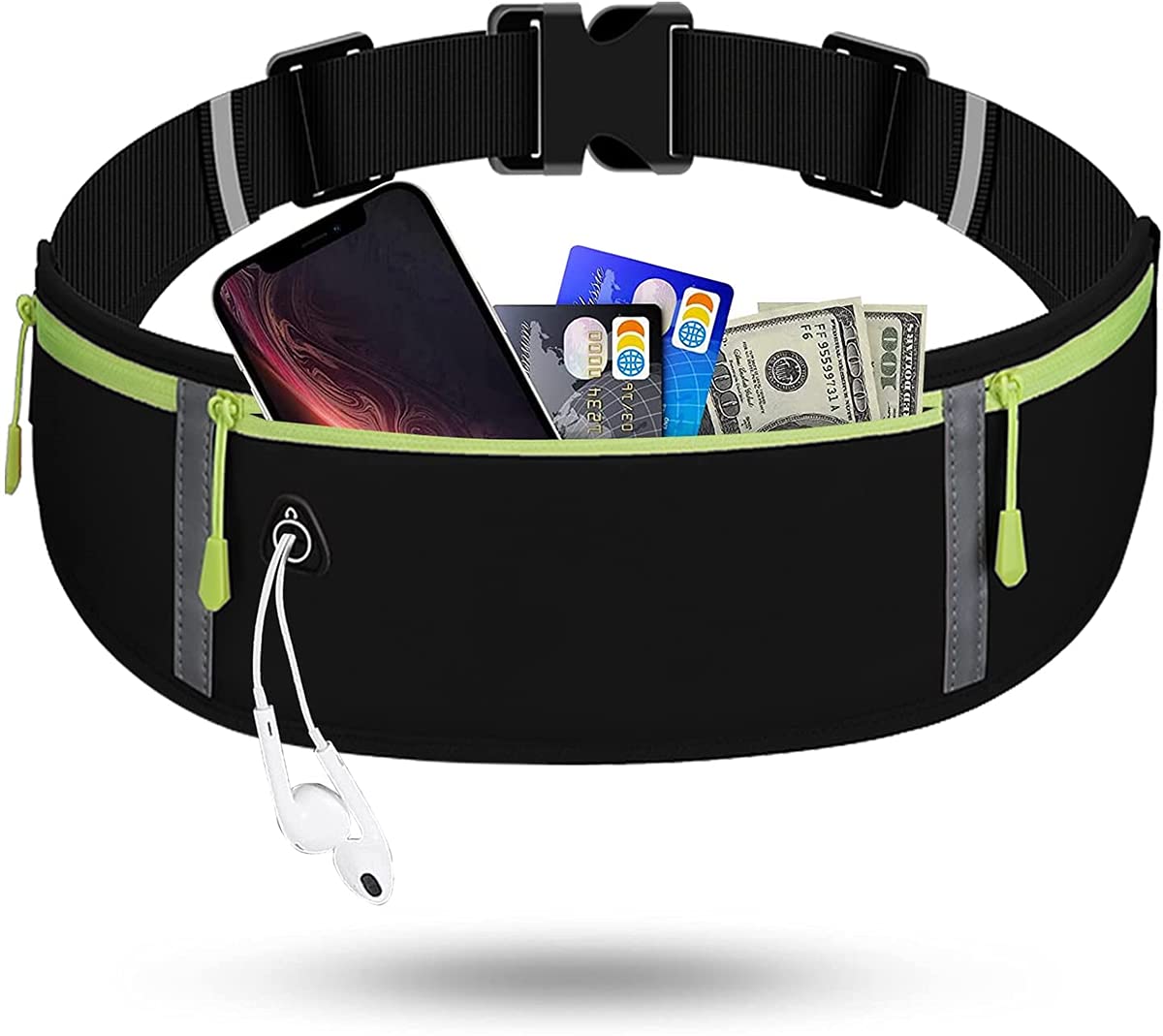 Pas do biegania modna saszetka na biodro wodoodporna saszetka dla mężczyzn i kobiet odpowiednia dla mężczyzn i kobiet biegających z telefonami komórkowymi Czarny nie (no)