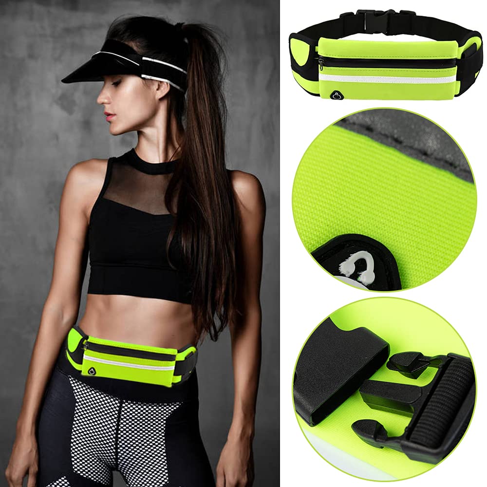 Torba sportowaTorba do biegania Lekka i wodoodporna torba z uchwytem na butelkędo treningu na siłownię Jogging (fluorescent green) Fluorescencyjny zielony 36*9.7*0.5cm - obrazek 7