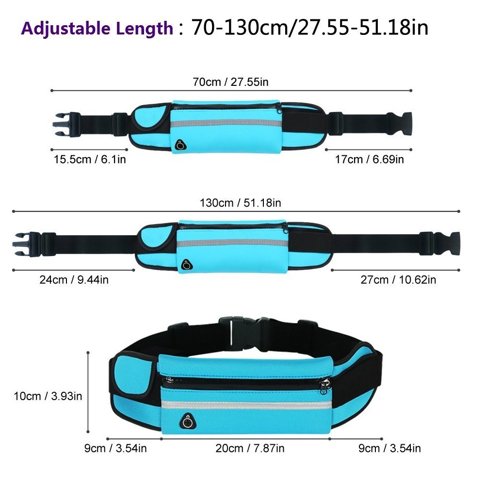 ZXJOY Torba na pas do biegania kieszeń podróżna wodoodporna torba na ramię na ramię uchwyt na telefon pasek do biegania - 5 kolorów - obrazek 6