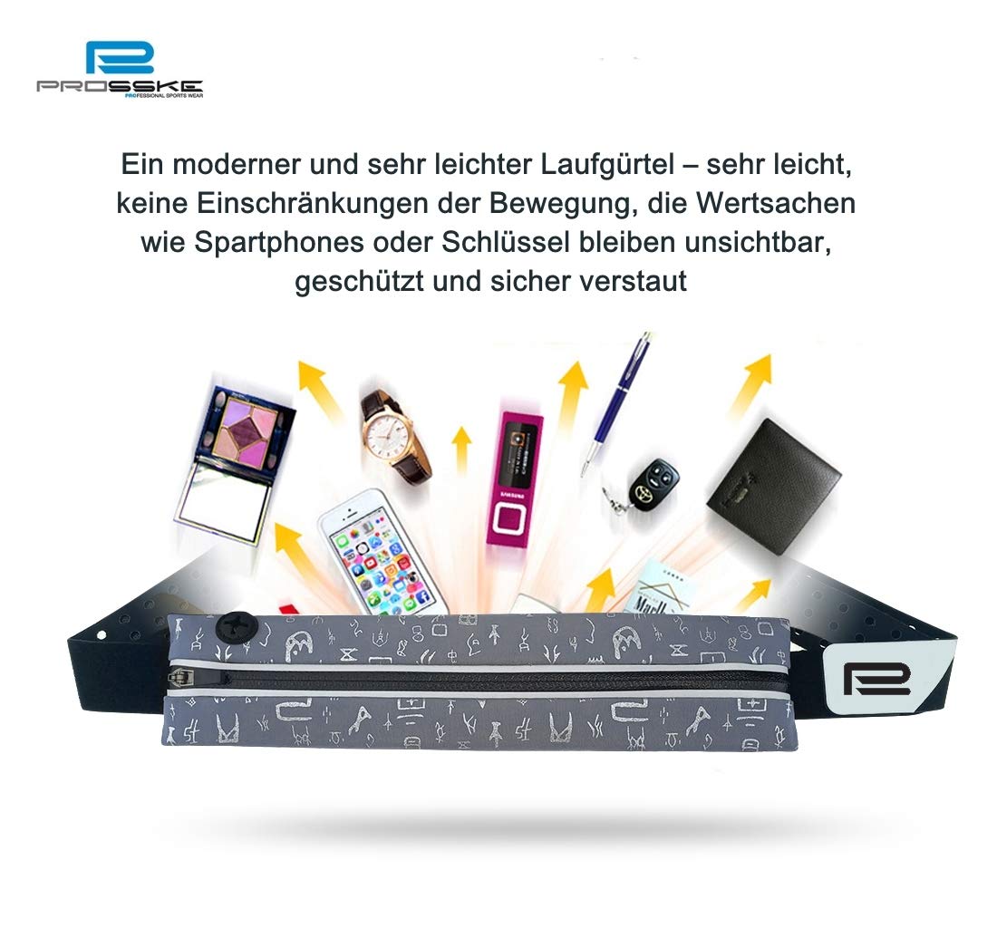 Prosske nowoczesny pasek do biegania GT1 torba na pasek torba na talię smartfon klucz bieganie fitness podróż szary - obrazek 5