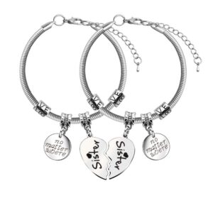 Bransoletka dla sióstr: 2 szt. biżuterii w kształcie serca - idealny prezent urodzinowy!