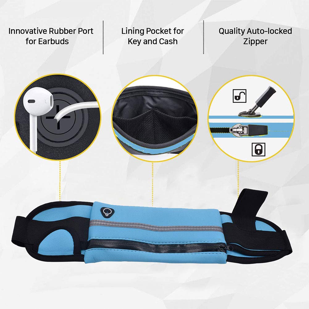 3 szt. pasek do biegania o dużej pojemności wodoodporny zestaw talii do przenoszenia telefonów do 65 cala z regulowanym elastycznym paskiem dla kobiet mężczyzn na siłownię treningi ćwiczenia kolarstwo spacery podróż - obrazek 5