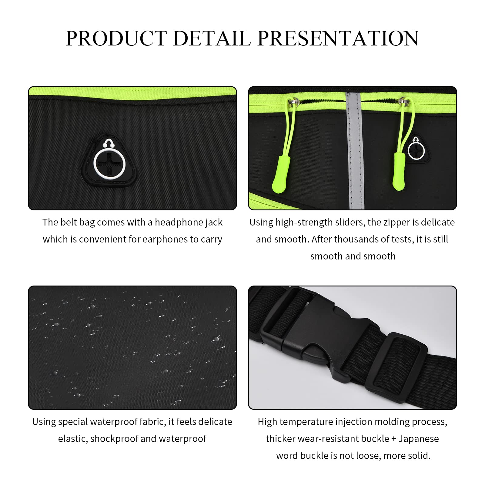 Pinsheng Torba na pasek do biegania na telefon komórkowy dla mężczyzn i kobiet wodoszczelna sportowa torba na biodra regulowana płaska torba do biegania na fitness w podróży czarny Sport - obrazek 6