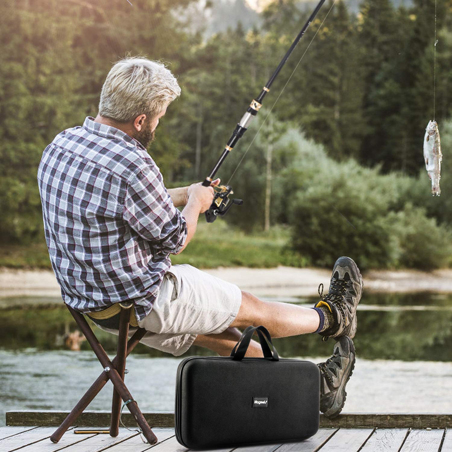 Zestaw wędki Magreel: Teleskopowa wędka z kołowrotkiem, żyłką i akcesoriami do wędkowania na słonej wodzie - obrazek 3