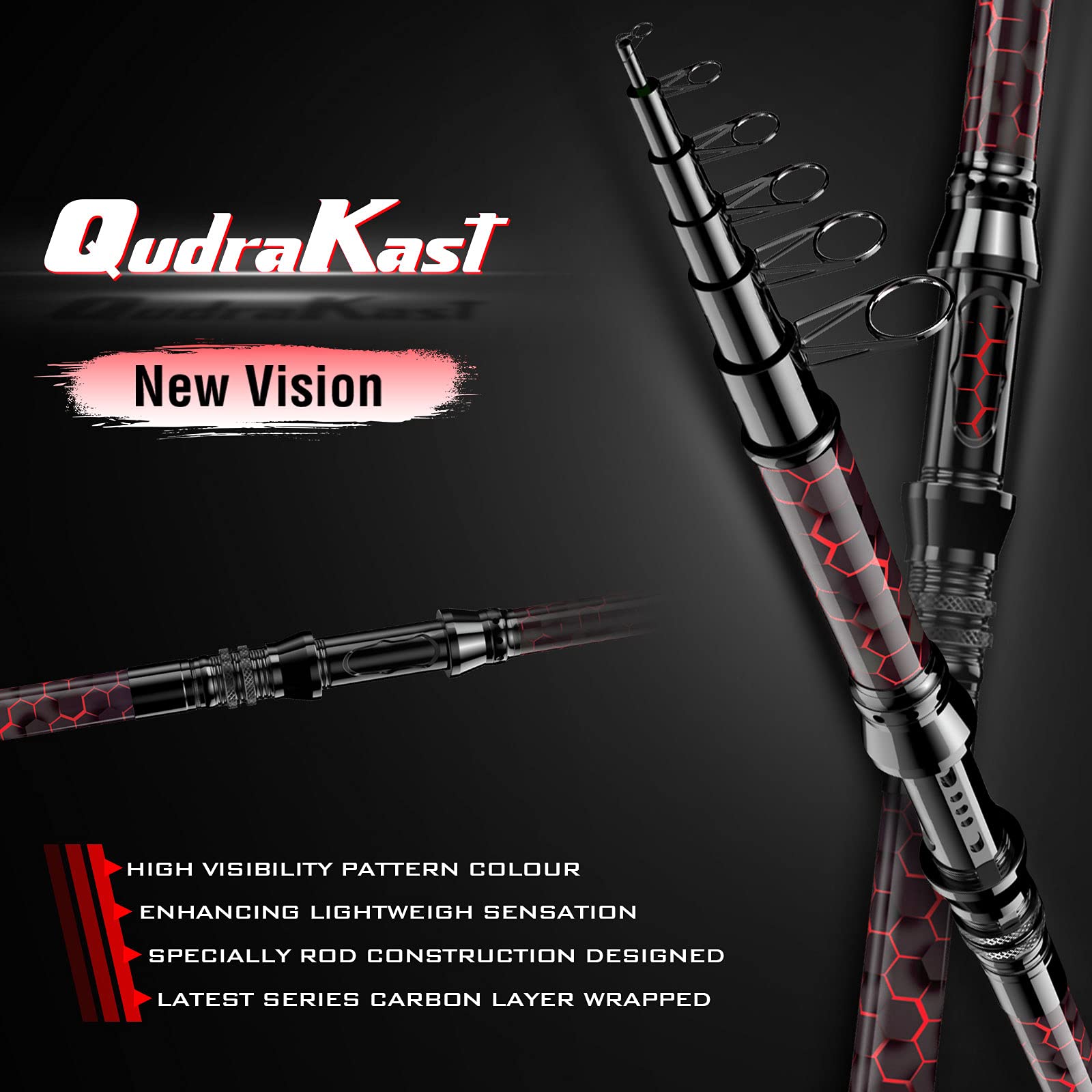 Zestaw wędki i kołowrotka, unikalny design X-Warping, teleskopowa wędk - obrazek 5
