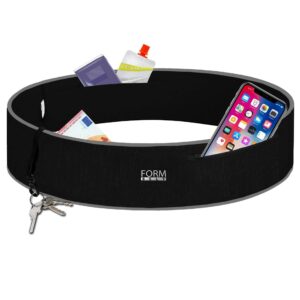 Formbelt Plus [torba sportowa] iPhone X 8 Plus z zamkiem błyskawicznym czarny pasek do biegania na telefon komórkowy smartfon elastyczna torba do biegania iPhone 7 X Plus Samsung Galaxy S 7 8 Plus podróżna torba biodrowa czarna M