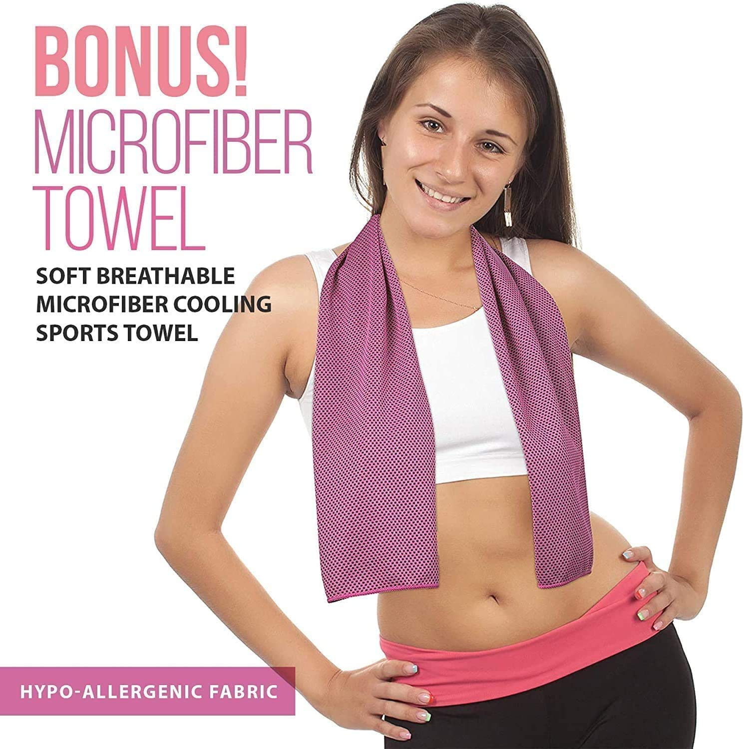 Pasy do biegania dla kobiet i mężczyzn - 2 opakowania + 2 ręczniki sportowe z mikrofibry chłodzące - regulowany pas na butelkę z wodą lekki uchwyt na telefon pas na pieniądze do biegania treningów jazdy na rowerze ... - obrazek 6