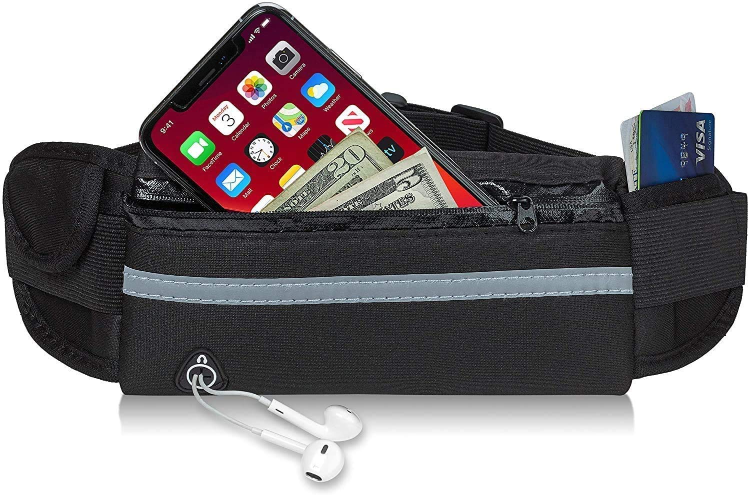 Pasy do biegania dla kobiet i mężczyzn - 2 opakowania + 2 ręczniki sportowe z mikrofibry chłodzące - regulowany pas na butelkę z wodą lekki uchwyt na telefon pas na pieniądze do biegania treningów jazdy na rowerze ... - obrazek 2