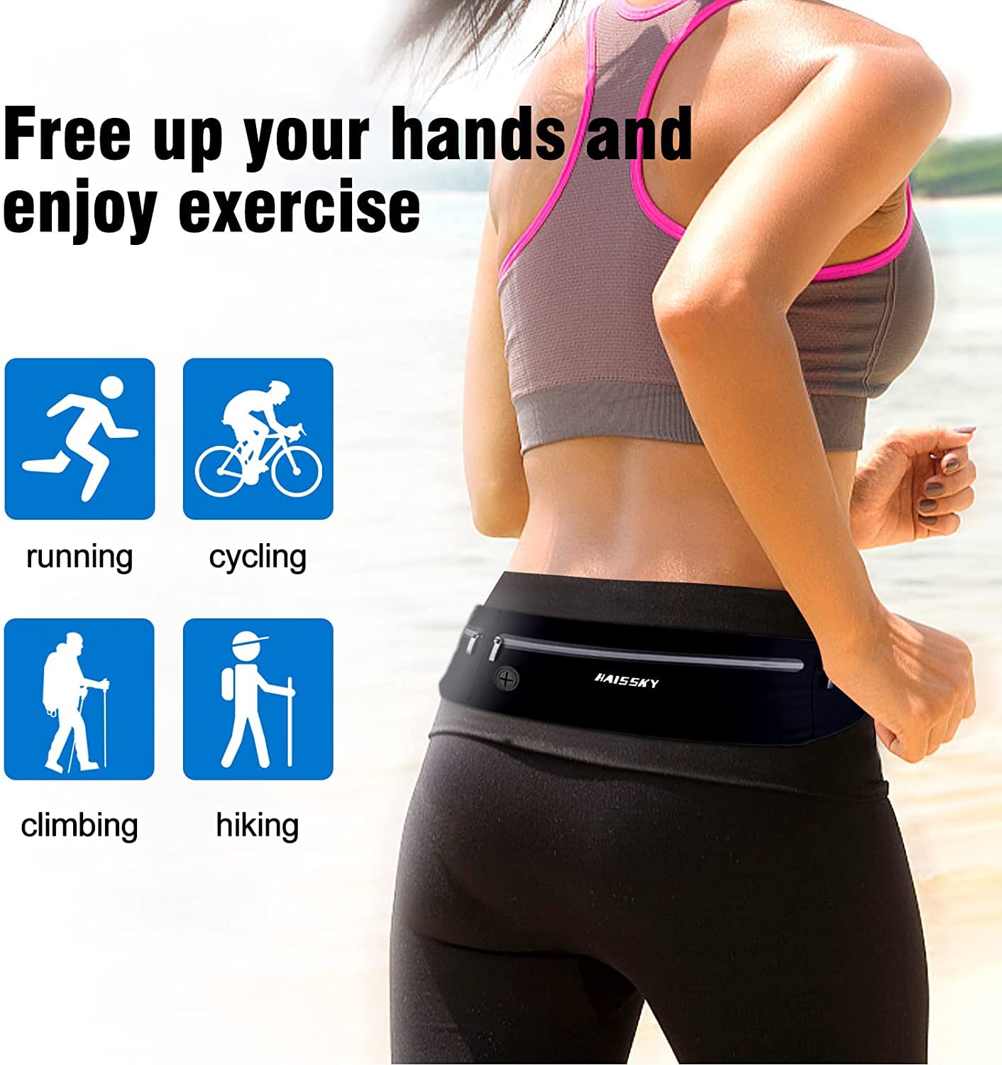 Pasek do biegania na telefon komórkowy, saszetki biodrowe, pasek sport - obrazek 2