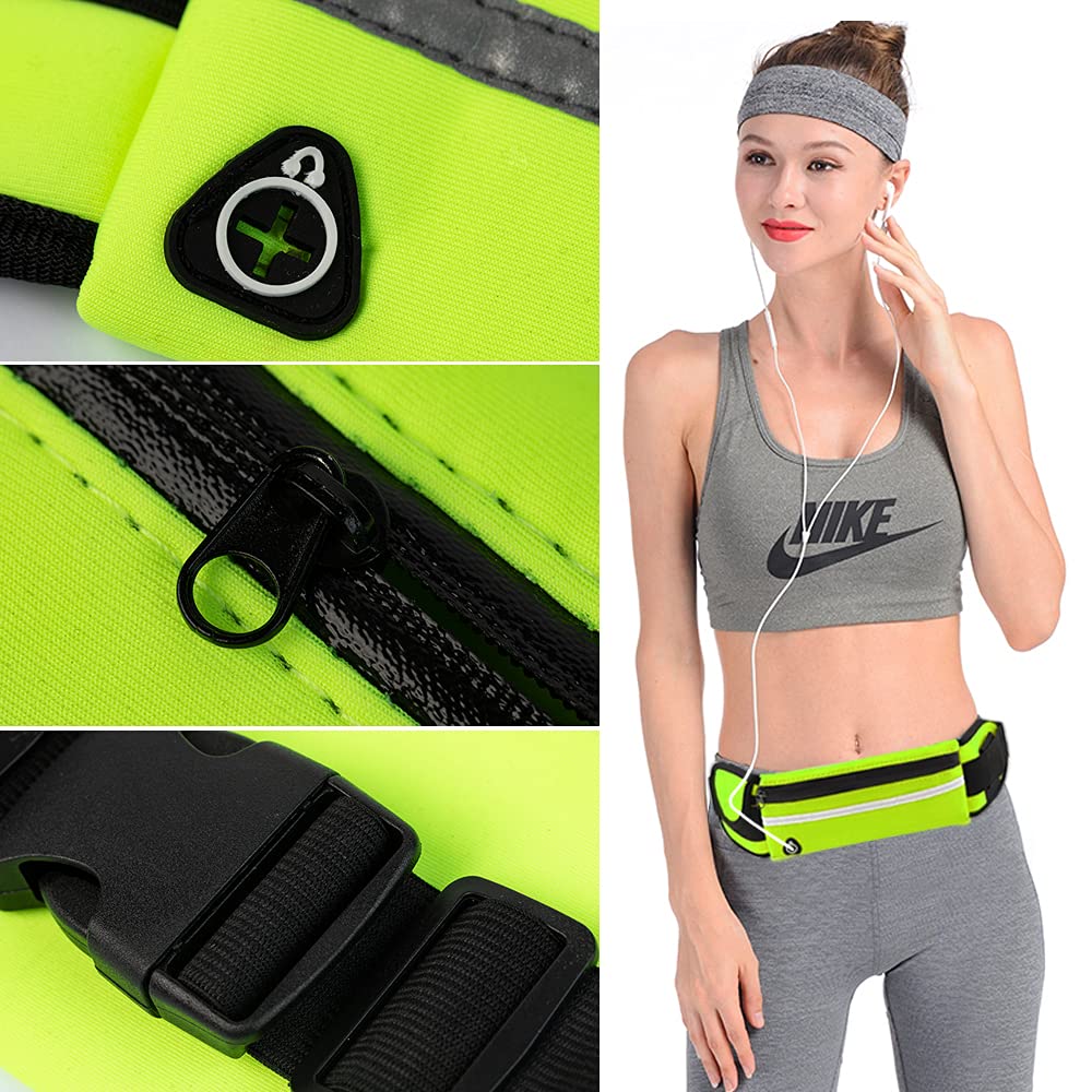 Torba sportowaTorba do biegania Lekka i wodoodporna torba z uchwytem na butelkędo treningu na siłownię Jogging (fluorescent green) Fluorescencyjny zielony 36*9.7*0.5cm - obrazek 5