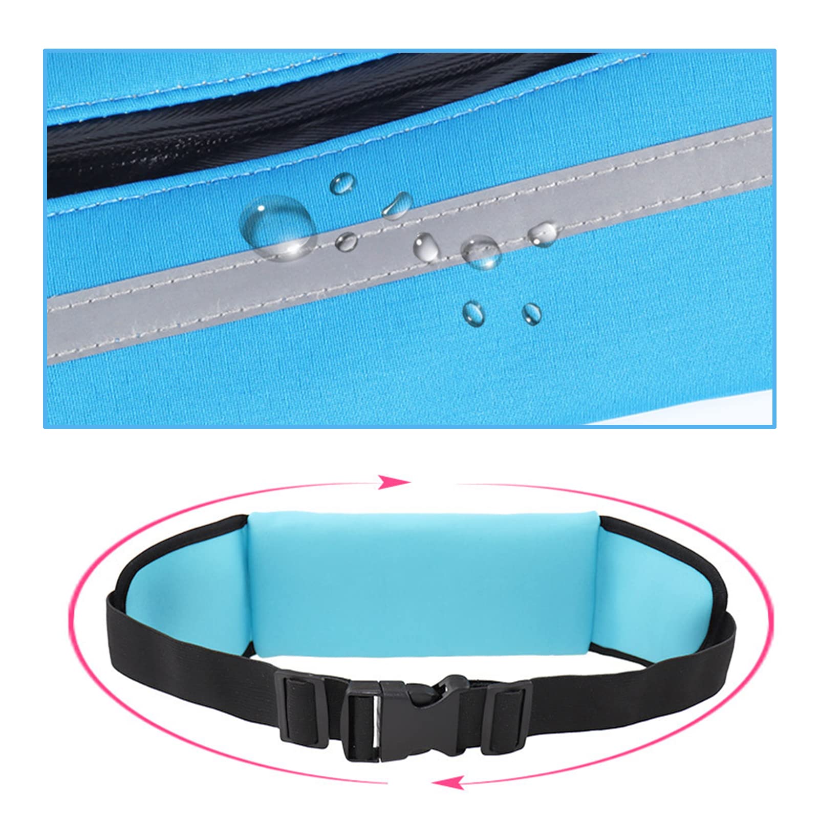 Pasek do biegania na telefon komórkowy damski męski regulowany pasek do biegania z zamkiem błyskawicznym oddychający do joggingu fitnessu jazdy na rowerze podróży i aktywności na świeżym powietrzu (niebieski i pomarańczowy) niebieski i pomarańczowy. - obrazek 7