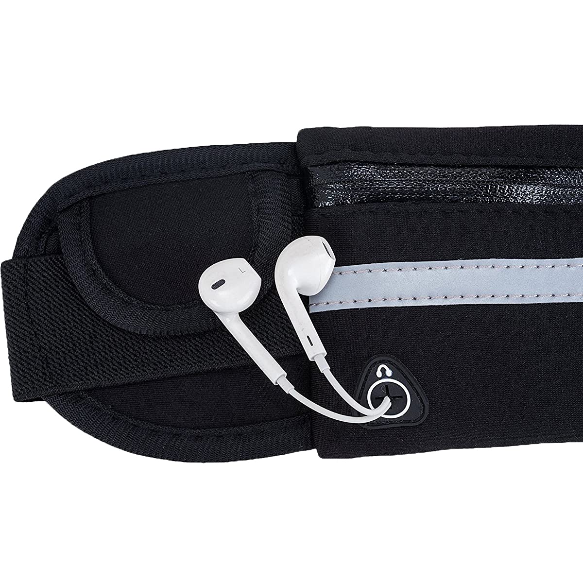 Youery 2 sztuki czarnych sportowych saszetek do biegania dla mężczyzn i kobiet sportowa saszetka na brzuch wodoszczelna nadaje się do biegania wędrówek jazdy na rowerze wspinaczki. - obrazek 6