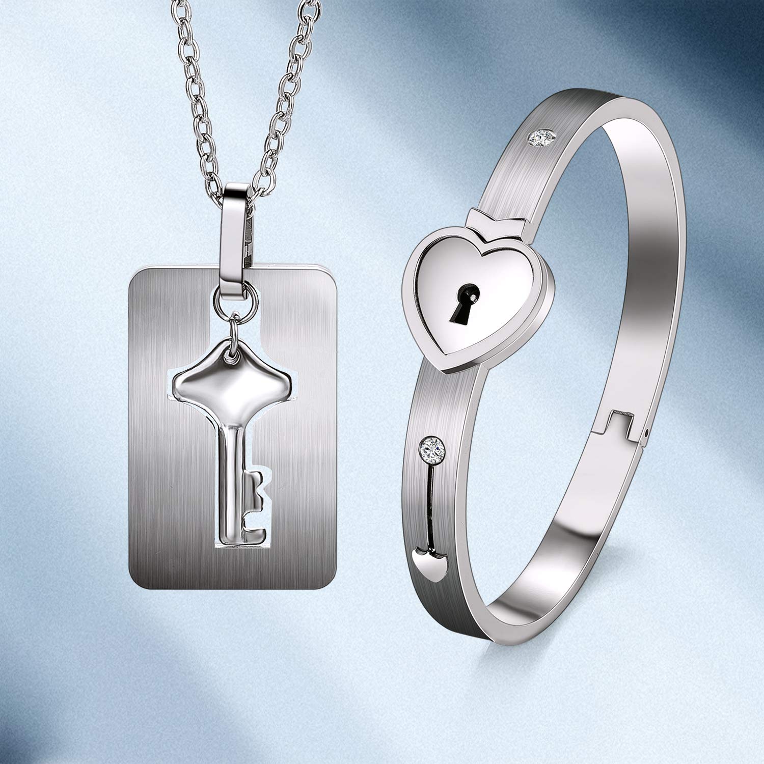 1 x bransoletka z blokadą, 1 x wisiorek, bransoletka ze stali nierdzew - obrazek 8