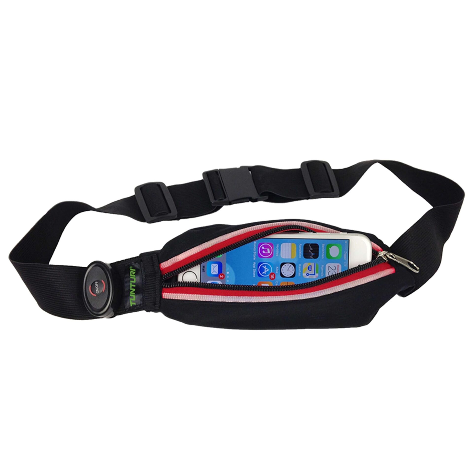 Tunturi czerwony pasek LED do biegania One Size