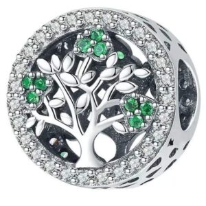 Charms drzewo życia i oko - Modułowa biżuteria srebrna 925 dla kobiet i dziewczynki