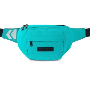Torba na brzuch torba crossbody wyściełana torba na pasek dla mężczyzn i kobiet torba biodrowa outdoorowa mała jazda na rowerze sportowa wodoodporna na telefon komórkowy rower turkusowy M Torba biodrowa z możliwością przekształcenia w torbę na kierownicę
