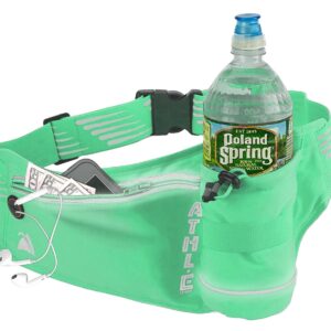 Sportowy plecak do biegania z uchwytem na butelkę wody regulowany pasek do biegania kieszeń na zamek błyskawiczny do uprawiania sportu i podróży pasek odblaskowy 360° pasuje do iPhone'a Plus Galaxy Note - miętowa zieleń