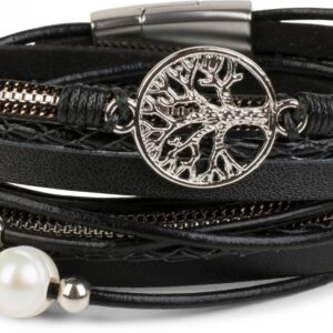 Bransoletka damska z koralikami i zawieszką drzewa życia - stylowa i magnetyczna!