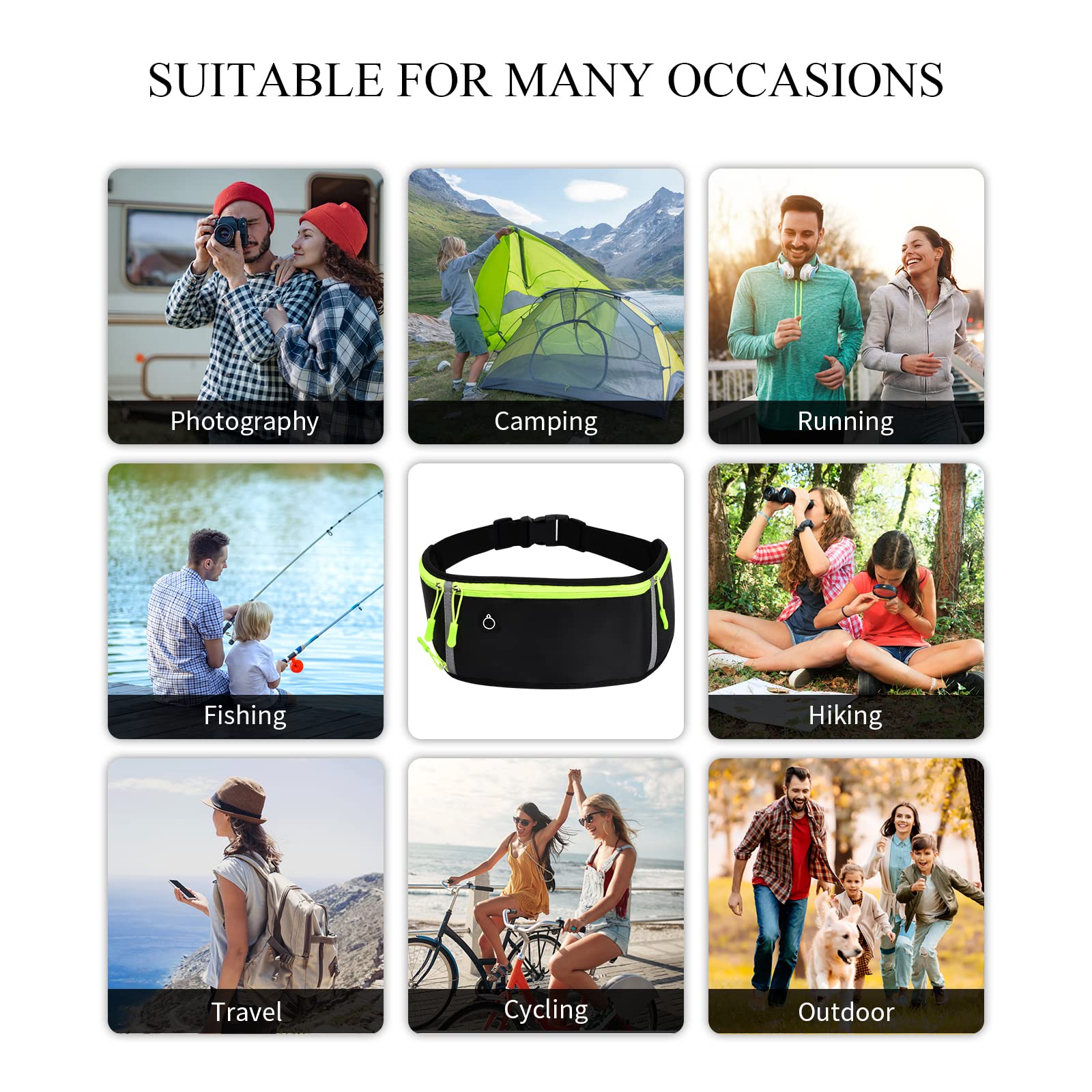 Pinsheng Torba na pasek do biegania na telefon komórkowy dla mężczyzn i kobiet wodoszczelna sportowa torba na biodra regulowana płaska torba do biegania na fitness w podróży czarny Sport - obrazek 5