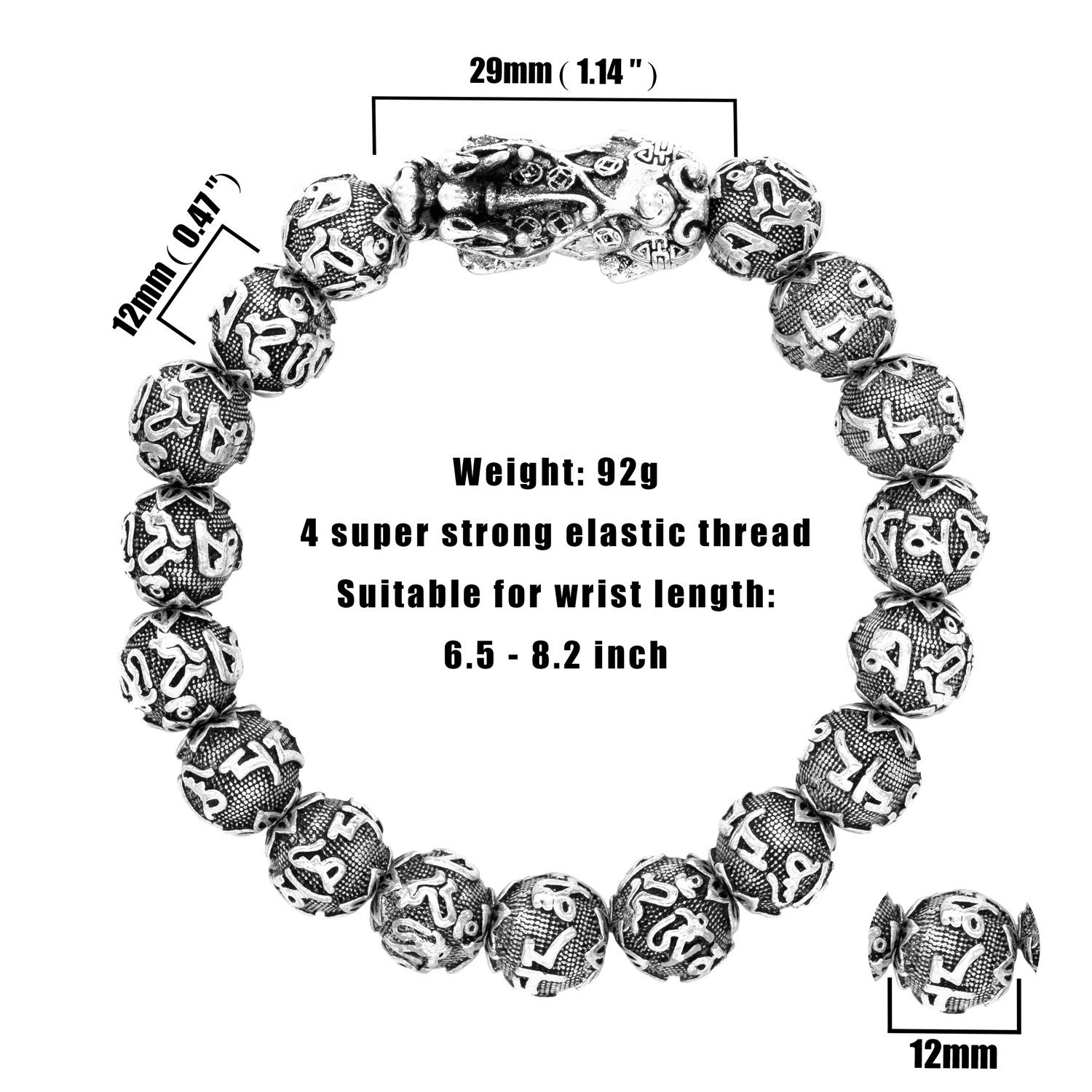 Bransoletka Feng Shui Pi Xiu z koralików - przyciąga bogactwo i powodzenie - obrazek 6