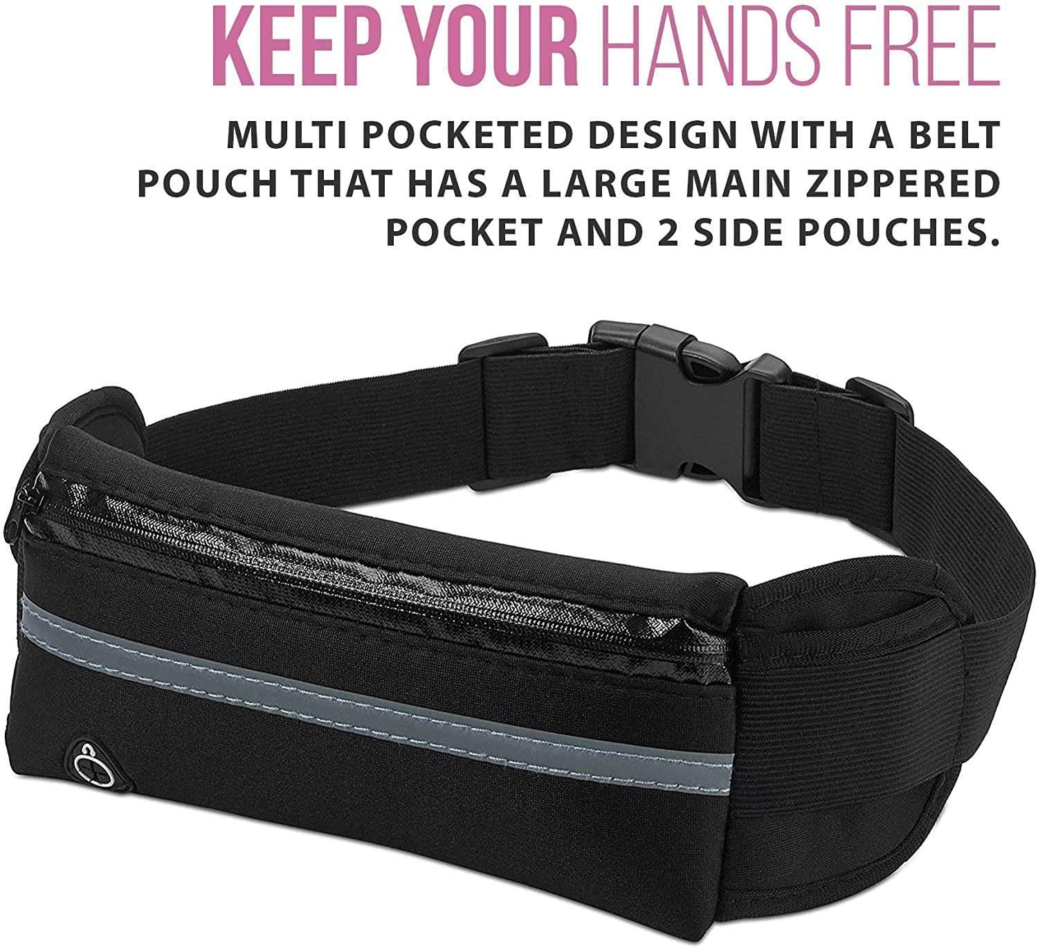 Pasy do biegania dla kobiet i mężczyzn - 2 opakowania + 2 ręczniki sportowe z mikrofibry chłodzące - regulowany pas na butelkę z wodą lekki uchwyt na telefon pas na pieniądze do biegania treningów jazdy na rowerze ... - obrazek 9